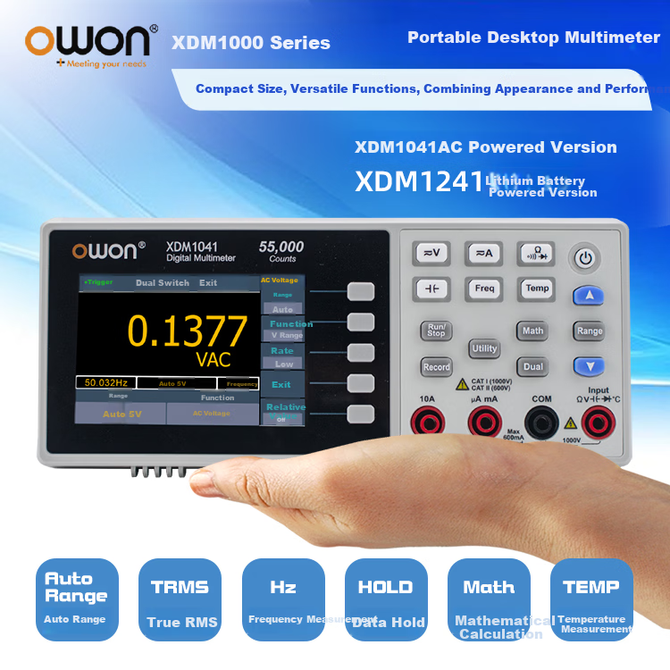 Owon Desktop Multimeter XDM1041 4.5-Digit 55000 Counts Industrial Maintenance USB Interface 1