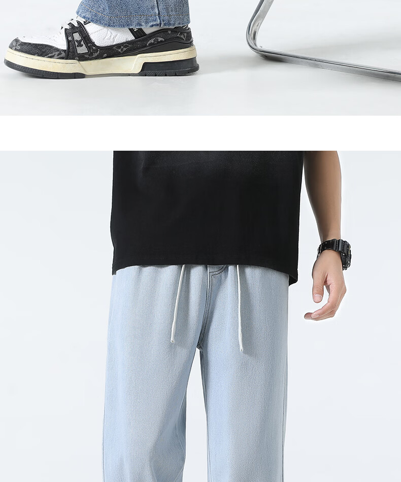JEEP SPIRIT Men's Straight Loose Fit Jeans 2026 Spring Autumn New Casual Blue Trousers for Men 21
