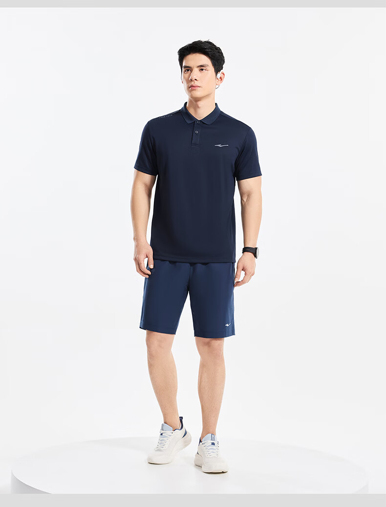 ERKE [Yu Shitong Same Style] Men's Summer Short Sleeve Sports Polo Shirt Ice Cooling Moisture-Wicking Quick-Dry T-Shirt 19