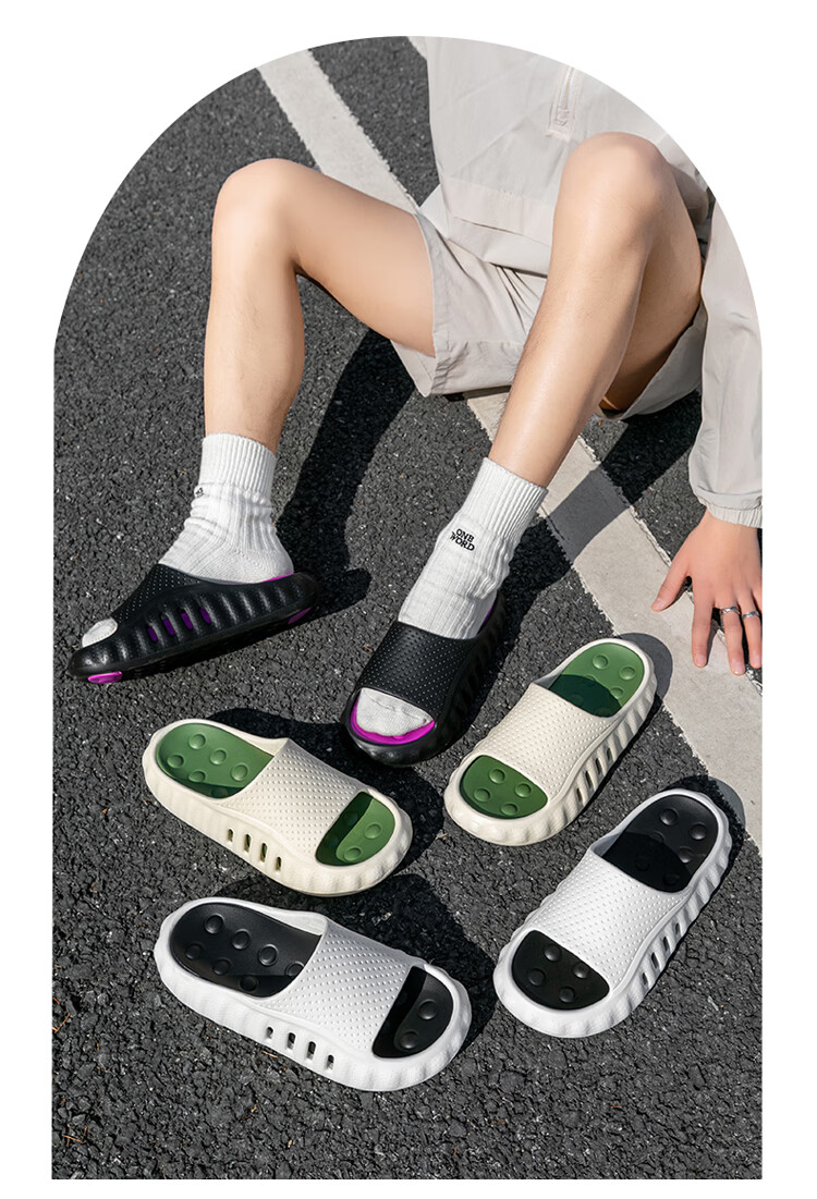 Darcy Mister Men's Summer Indoor Outdoor Sports Shock-Absorbing Thick-Soled Slippers Cushioned Feel Casual Sandals for Men 15
