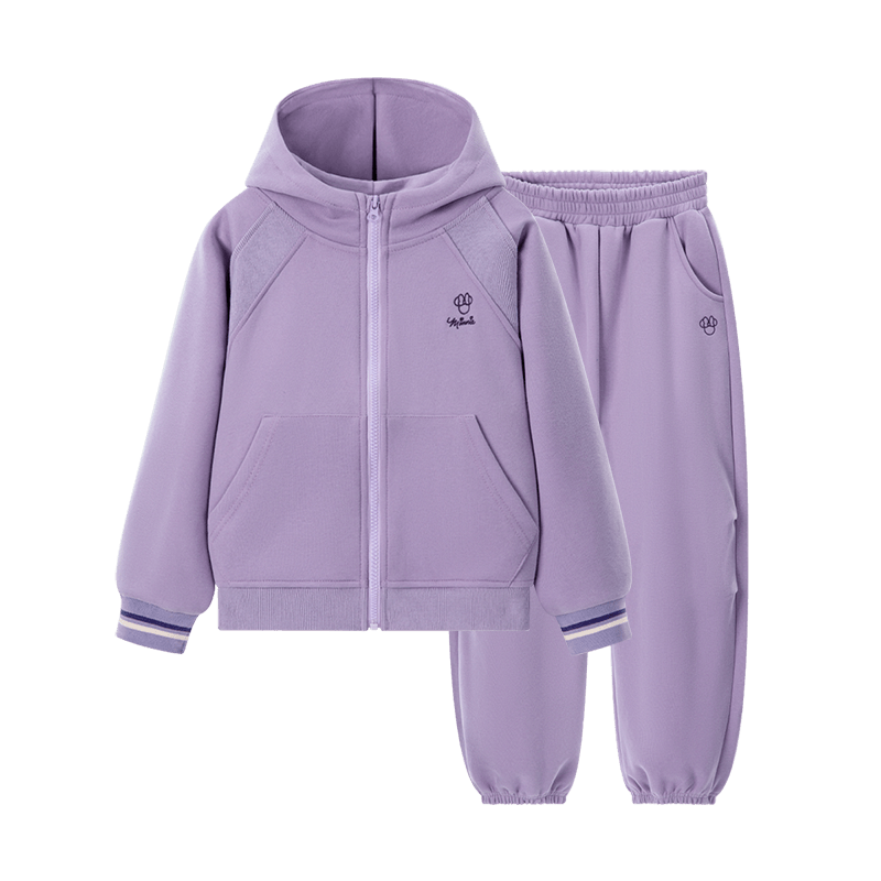 Disney Girls' Sports Set Spring Stylish Two-Piece Children's Outfit DY160083 Dark Purple Size 150