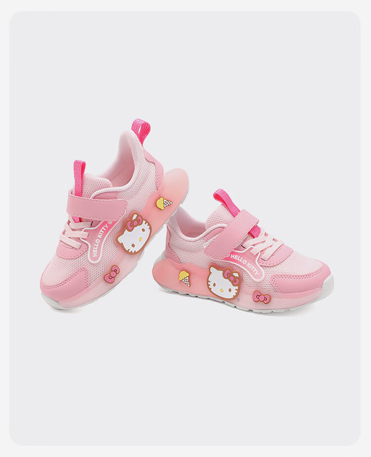 Hello Kitty Kids Girls Sports Shoes Melody Children's Light-Up Running Shoes Lightweight Sneakers 6601 Mauve Pink Size 28 13