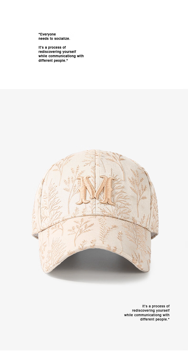 CACUSS Women's Spring Summer New Fashion Embroidered Baseball Cap Lightweight Luxury Hard Top Visor Hat Sand Beige 9