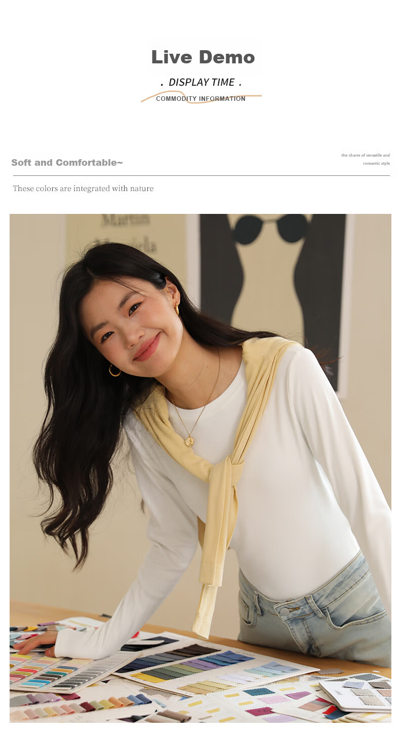 LangSha Women's Autumn Slim Fit Base Layer Long Sleeve T-Shirt 2025 New Round Neck Casual Top 12