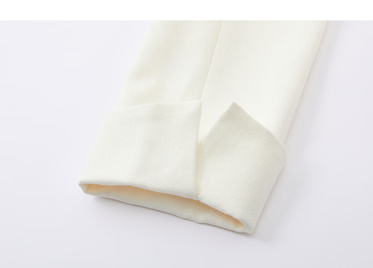 Demana Cream Mousse Spring Gentle Atmosphere Asymmetric Collar Button Design Short Petite Women's Jacket 14