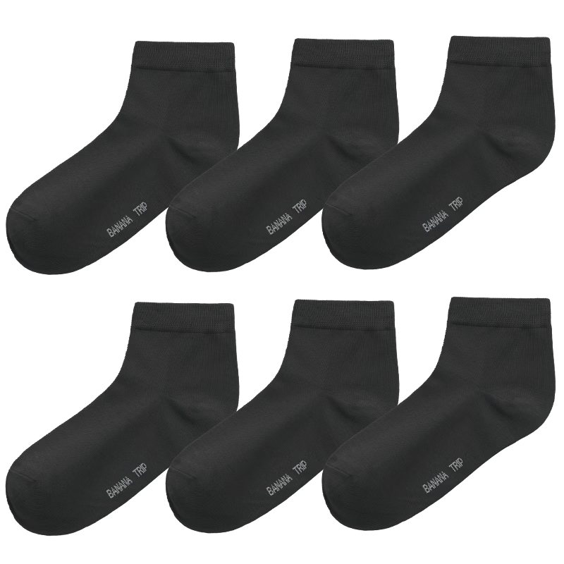 BANANA TRIP Women's Disposable Mid-Calf Socks [10A Antibacterial] Winter Daily Use Cotton Socks Vacuum Compressed Individual Pack Black