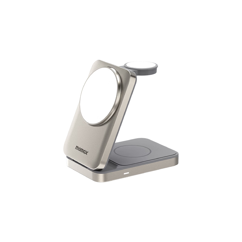 MOMAX [True 25W] Three-In Wireless Charger MagSafe Magnetic Fast Charging Base MFW Certified Quick Charge Compatible with IPhone 18/17 Pro Max Watch, AirPods