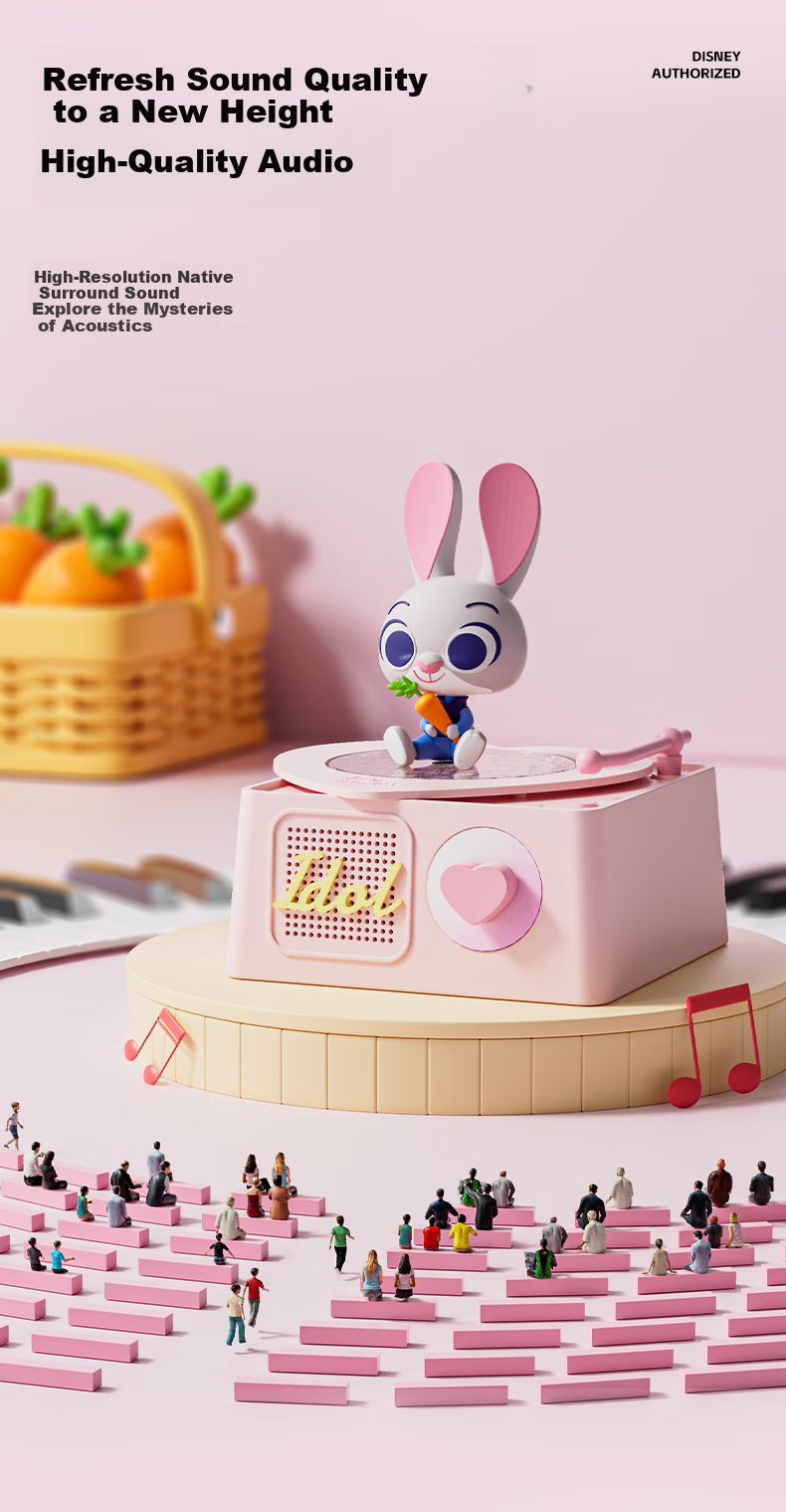 DISNEY Stitch Bluetooth Speaker Ambient Light High-Quality Mini Desktop Surround Stereo Sound Gift for Men and Women Birthday Women's Day Back-to-School Premium Practical 3
