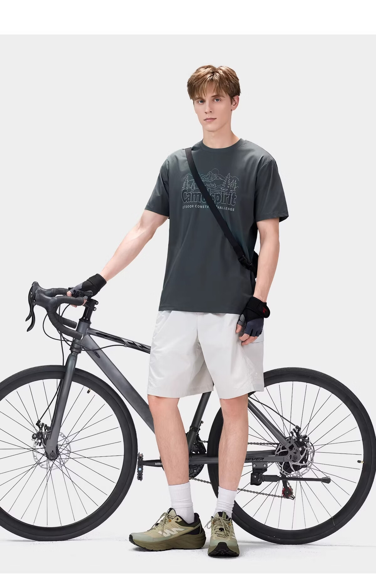 CAMEL Outdoor Quick-Dry Men's T-Shirt Spring Summer Short Sleeve Cooling Breathable Sweat-Absorbing Wrinkle-Resistant Stretch Printed Hiking Sun Protection K048 14
