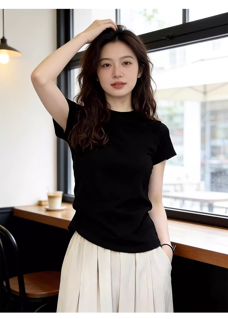 Woodpecker Women's Short Sleeve T-Shirt Spring Summer 2026 New Round Neck Slim Fit Top Ancola Red XL 5