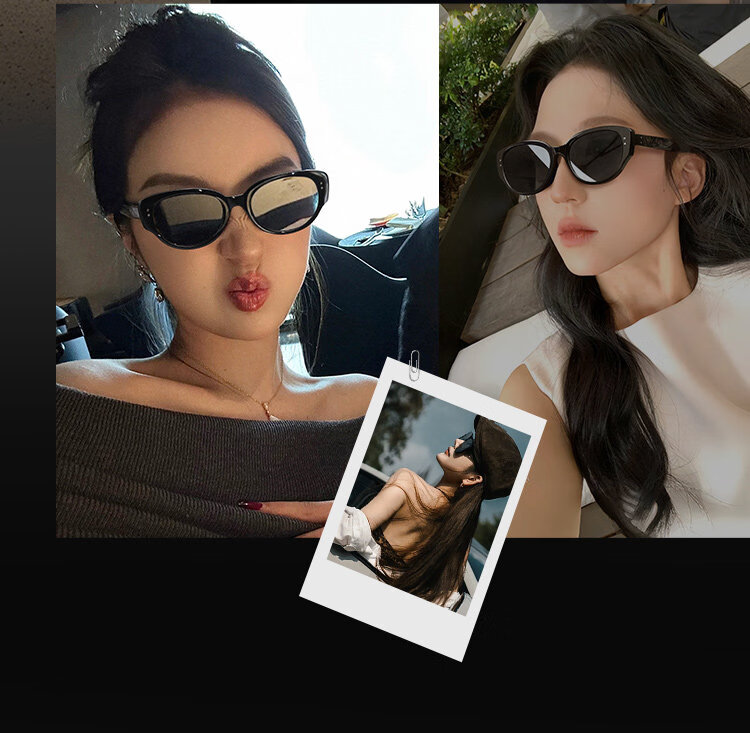 FONHCOO Cat Eye Sunglasses for Women 2026 New High-End Square-Round Face Slimming UV Protection Beach Sunglasses 5