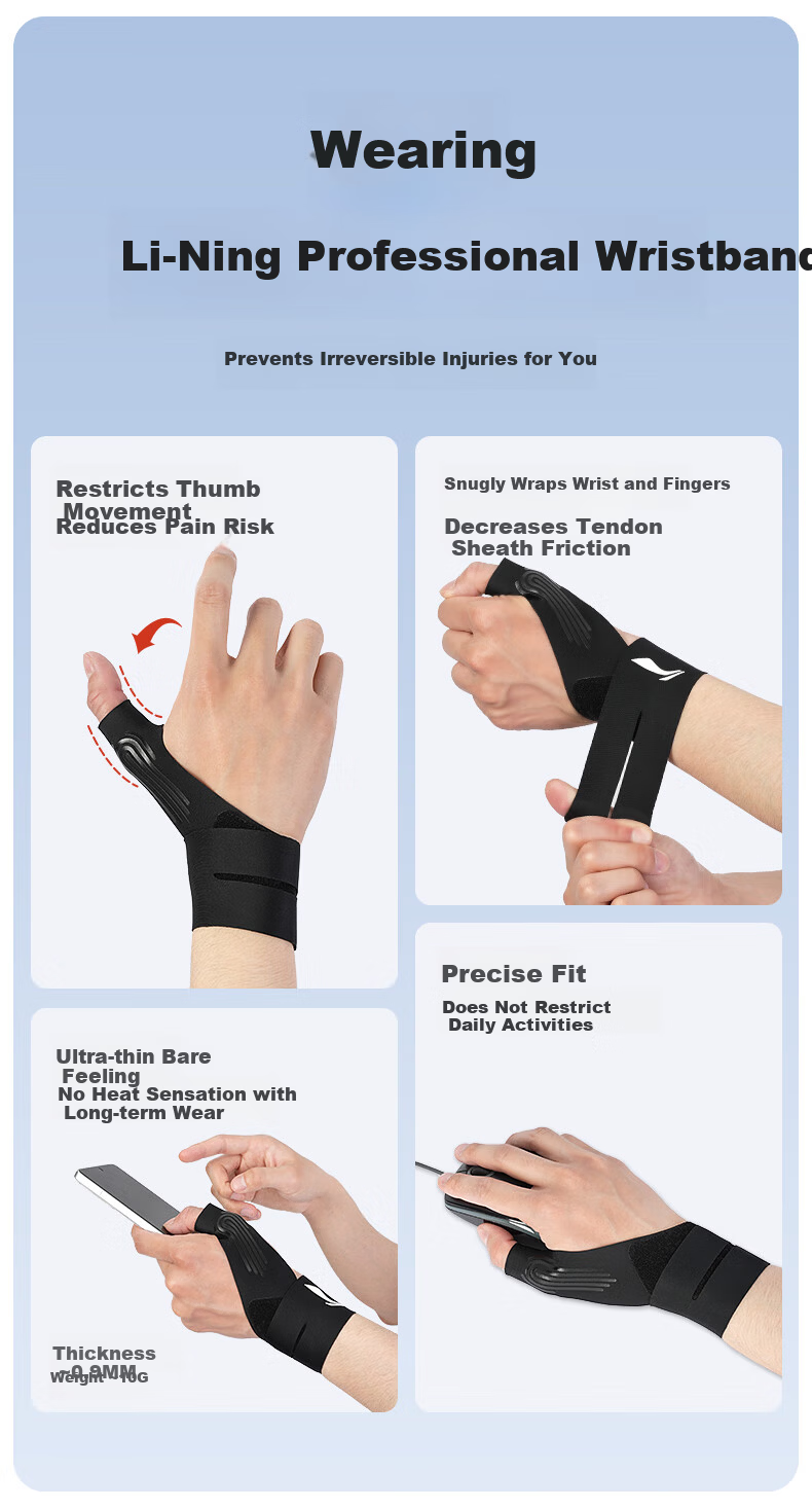 LI-NING Thumb Tendonitis Brace Support TFCC Wrist Brace Sprain Wrist Injury Protection for Men and Women 6