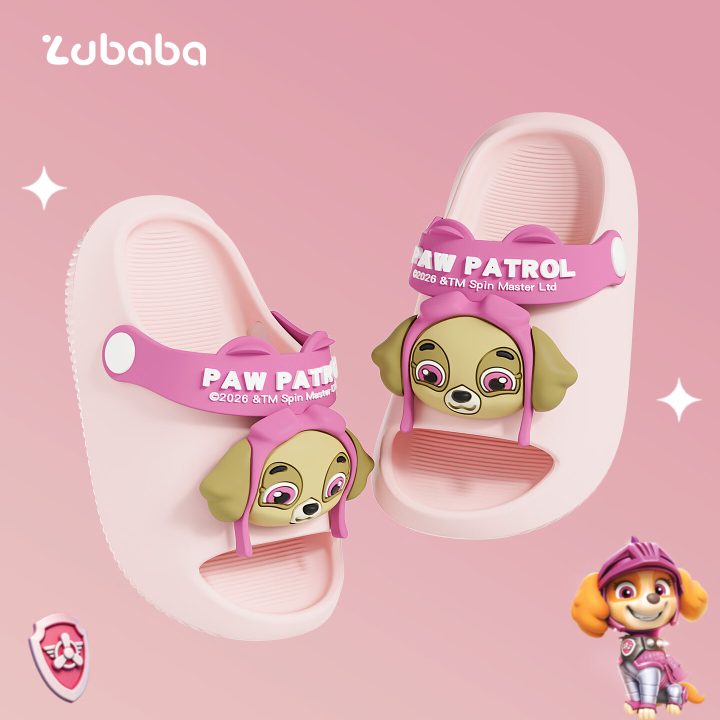 Pig Daddy Kids Slippers Boys Girls Indoor Non-Slip Cartoon Paw Patrol Sandals Pink Size 13 for Ages 3-6