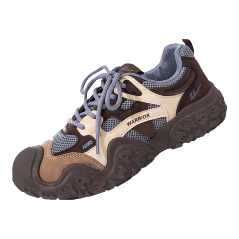 Warrior Women's Shoes Autumn Hiking Boots Trendy Versatile Thick-Soled Heightening Dad Sneakers Gray/Brown 36/Size Runs Large by Half