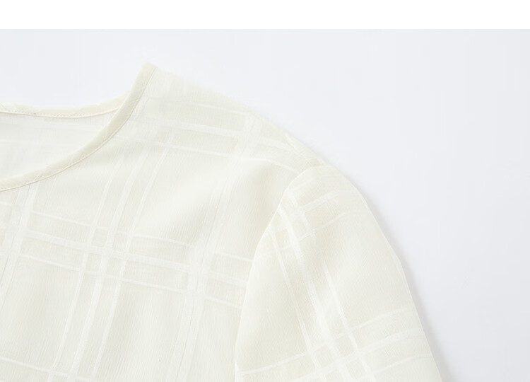 Demana [Cool Narrative] Spring Urban Elegant Round Neck Plaid Shirt Loose Fit Petite Women's Blouse 13