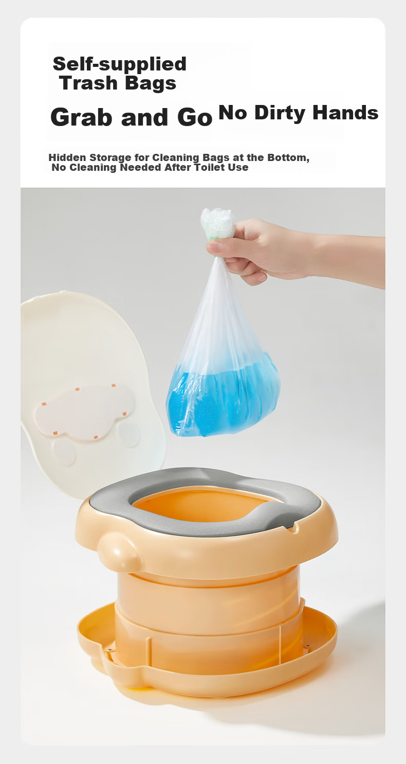 Manlong Children's Foldable Potty Portable Toilet Outdoor Travel Folding Toilet for Boys and Girls 7