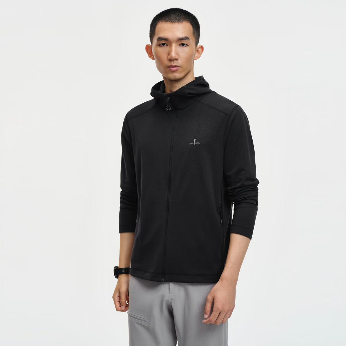 Biyinlefen Extreme Sun Protection T 2026 Spring New Men's Casual Commuter Quick-Dry Hooded Knit Jacket