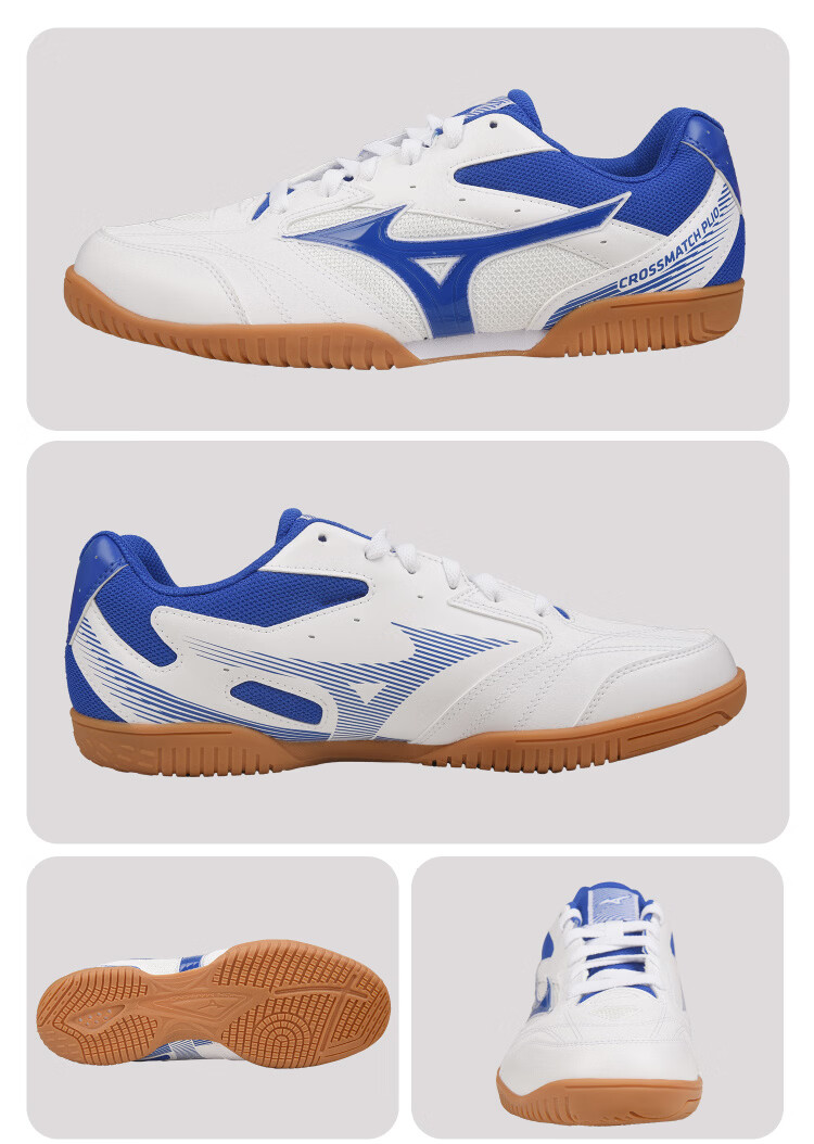MIZUNO Table Tennis Shoes Men Women Professional Breathable Durable Non-Slip Sports Training Shoes 253112 White Blue Size 36 11