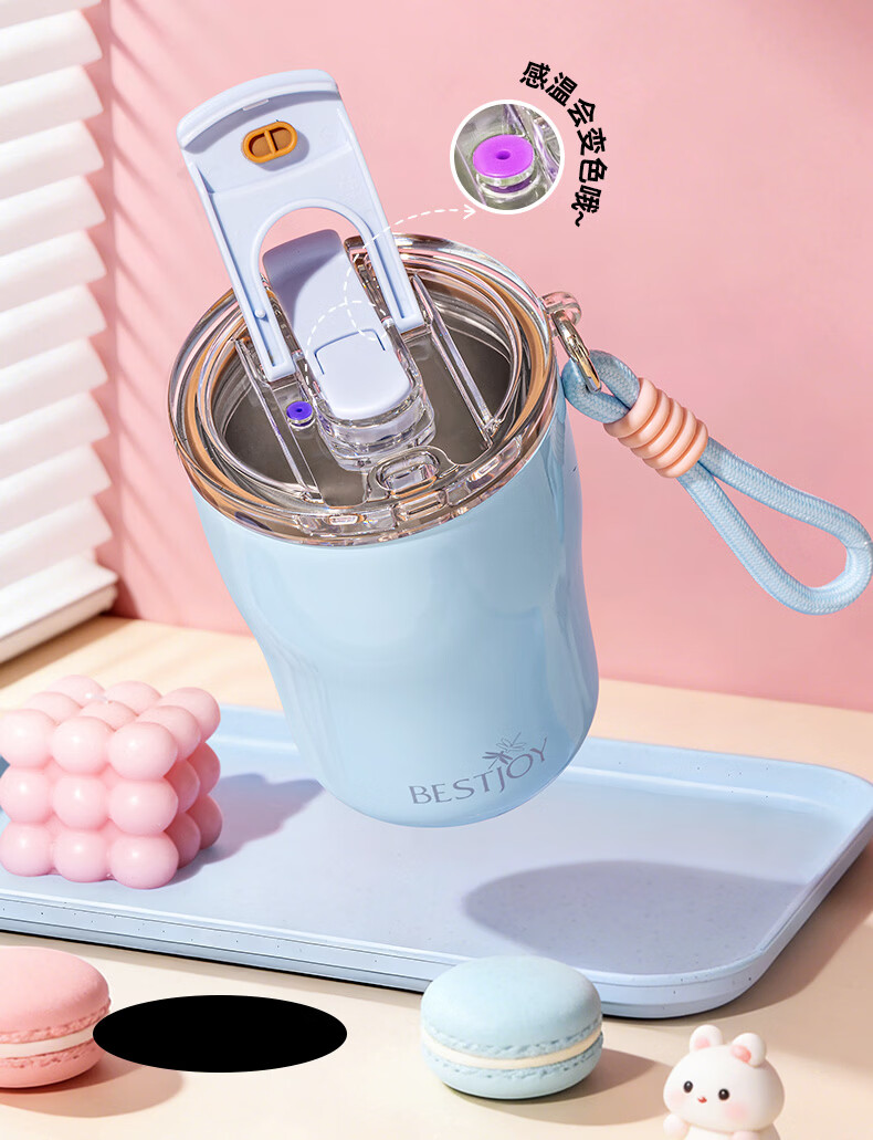 FUGURNG BESTJOY 316L Stainless Steel Coffee Thermos Office Direct Drinking Travel Mug for Men and Women 350ml Purple 10