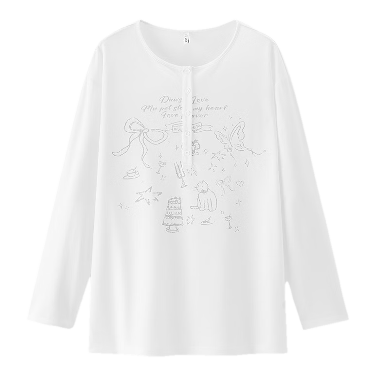 Semir Women's Long Sleeve T-Shirt Summer Mid-Length Oversize Printed Sweet Girl Style Pullover 109326101003 2026