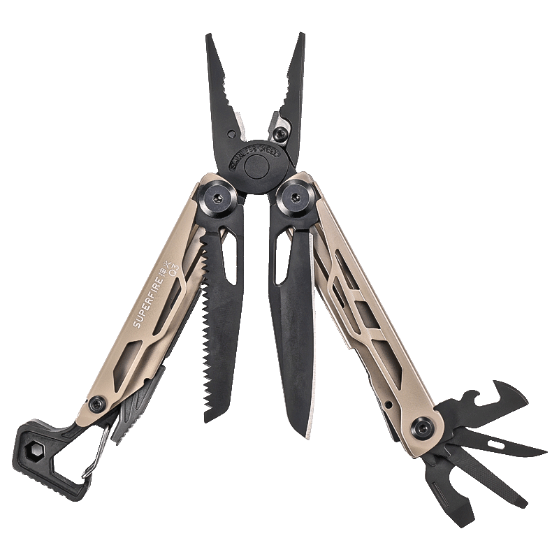 SupFire Q3 Outdoor Multi-Functional Pliers, Emergency Rescue Combination Folding Tool Set with Pliers, Wrench, Knife And Tactical Pliers