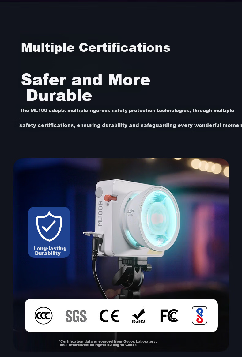 Godox ML80BI Continuous Fill Light Handheld Photography Light Portable COB Outdoor Shooting Video Light 13