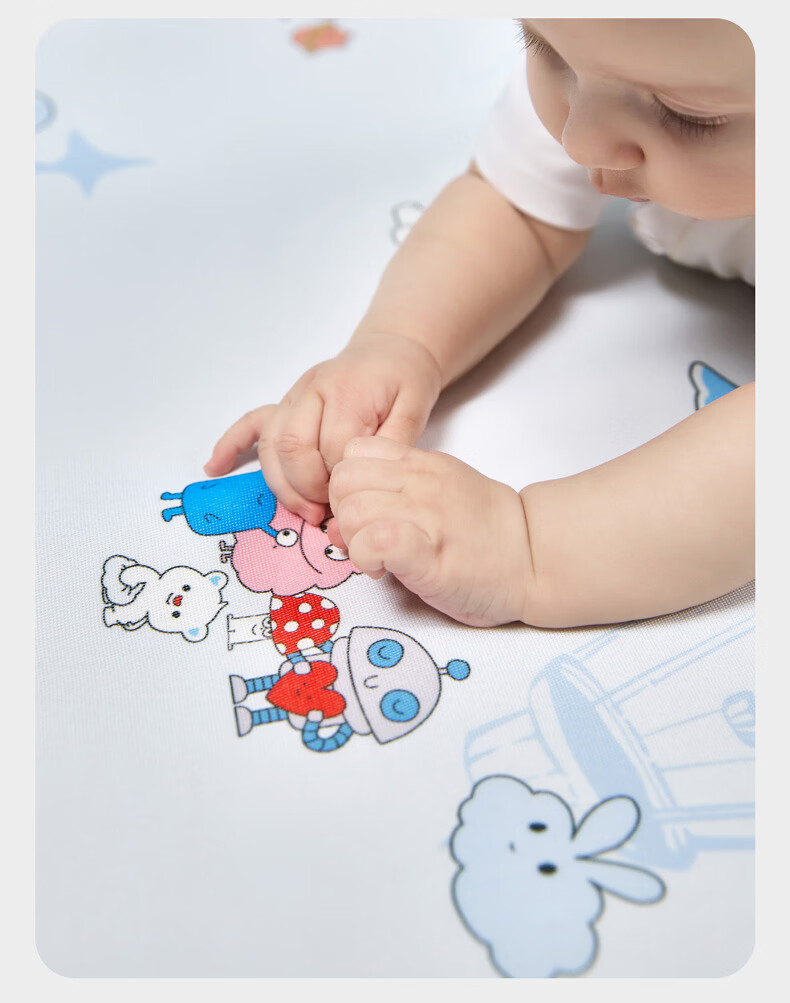 Babycare Baby Breathable Sweat-Absorbing Cooling Mat Baby Crib Ice Silk Mat Children's Washable Balloon Travel 100*56CM 5