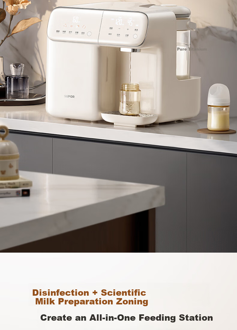 SUPOR Baby Bottle Sterilizer and Dryer, Constant Temperature Kettle, Quantitative Milk Preparation Machine, 2-in-1 Feeding Station BW017 5