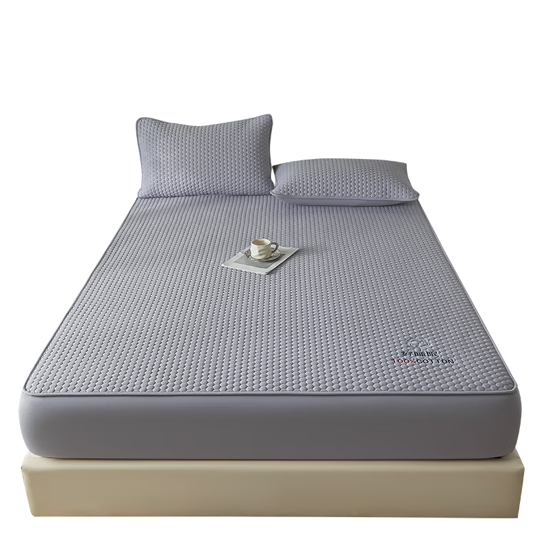 MUJI A-Class Pure Cotton Soybean Padded Fitted Sheet Single Dustproof Protective Full-Cover Fitted Sheet 1.8x2m