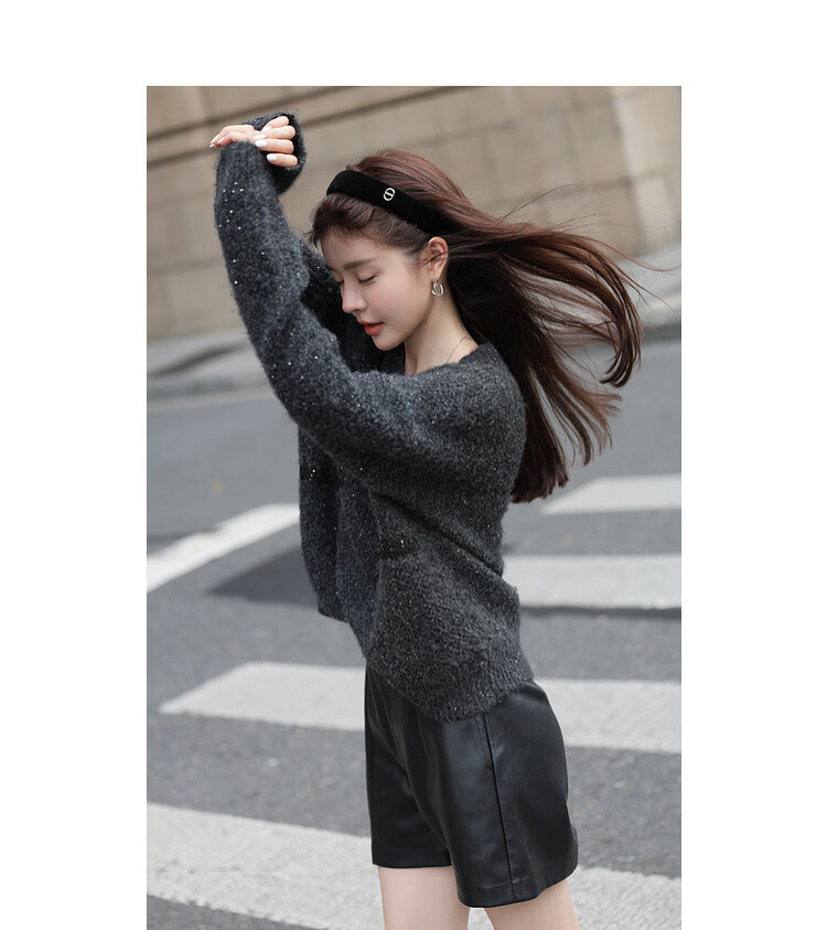 MT Wish Gift Autumn Sweet Style Bowknot Sequin Soft Loose Knit Sweater Women Top 10