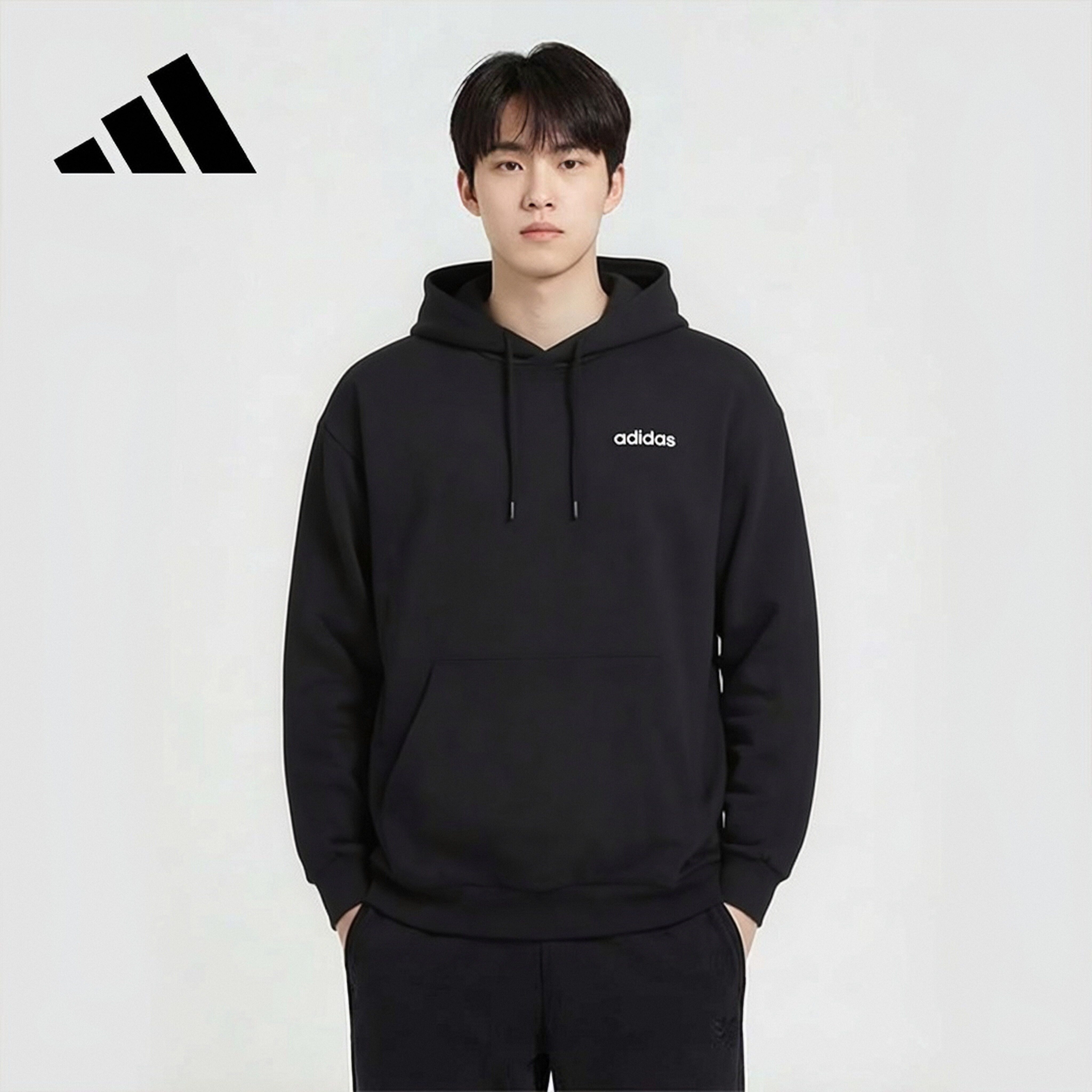 Adidas Men's Comfortable Windproof Quick-Dry Polyester Hoodie Pullover JL9628