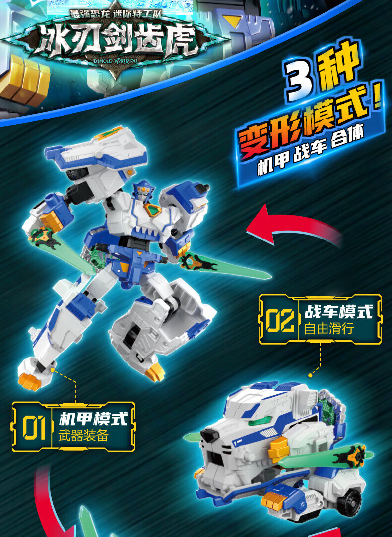 Mini Force X8 Strongest Dinosaur New Cool Play Edition Tyrannosaurus Battle King Transforming Mecha Boys Gift Children's Toy Set 1