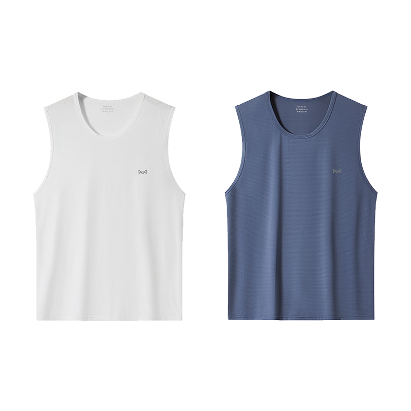 MiiOW 2-Pack Men's Basic Sleeveless Tank Tops Loose Fit Sports Undershirts Plus Size Crossback Vests