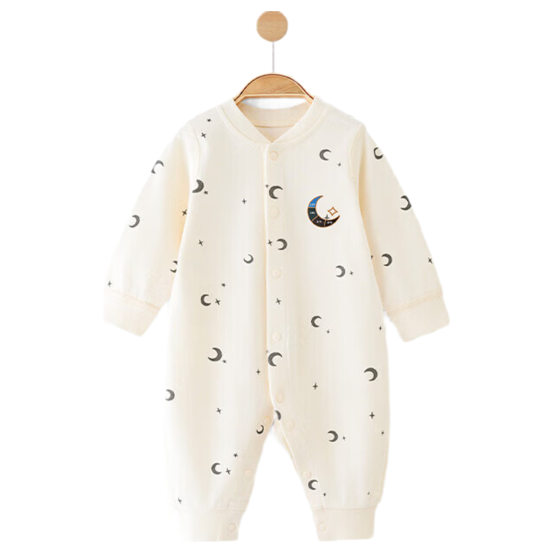 Shubeiyi Baby Clothes Newborn Romper Bodysuit Spring Summer Infant Full Moon Baby Jumpsuit Beige 73cm