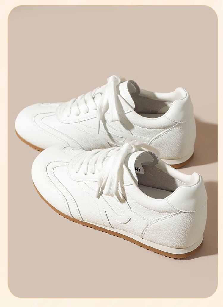 Zhuoshini Versatile White Sneakers for Women Soft Sole Sports Shoes White Size 35 (225mm) 11