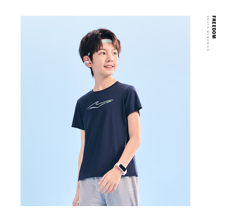 ERKE Kids Boys and Girls Quick-Dry Short Sleeve Children's Crew Neck Summer UV50+ Sun Protection T-Shirt White 110 41