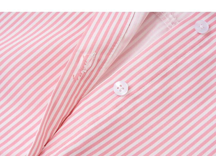 Demana [Smart Sister] Spring Retro Gradient Stripe Shirt Lapel Loose Petite Women's Top 17