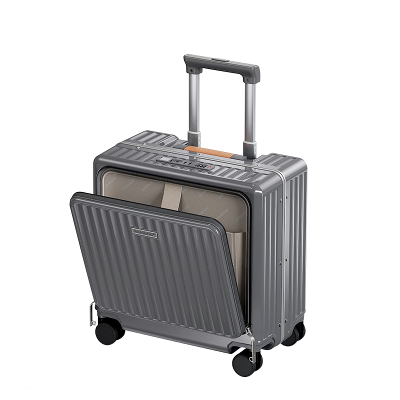 Roaming 18-inch Carry-on Luggage Large Capacity Business Travel Suitcase Front-Opening TSA Lock Cabin Luggage Gunmetal Gray