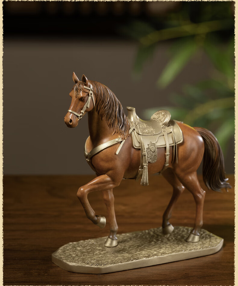Master Tong "Saddle Breeze (Small)" Office Desktop Copper Horse Ornament Home Decor 6