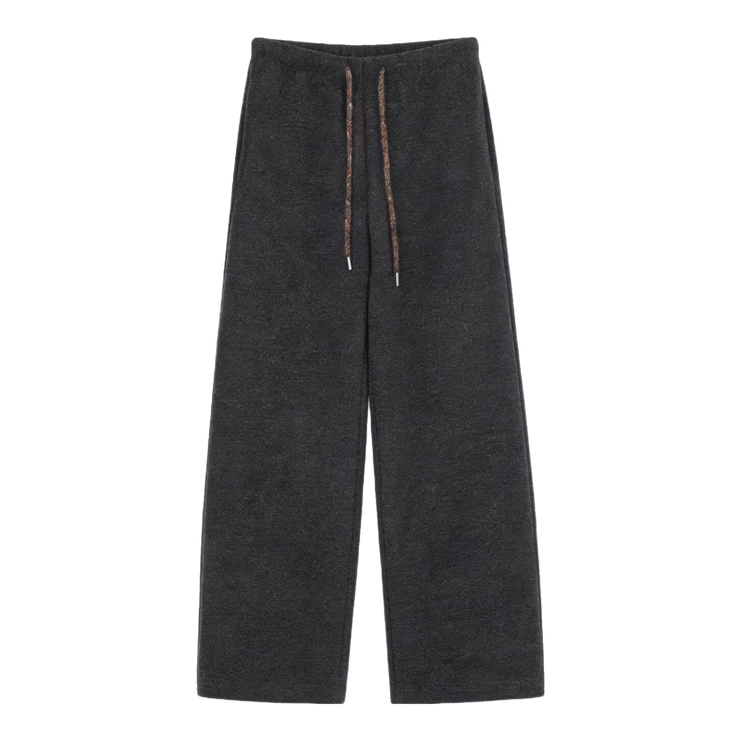 ICH MODE Women's American Style Fleece-Lined Casual Loose Fit Lazy Straight Wide-Leg Sports Pants Thickened Sweatpants Glutinous Rice Color XL
