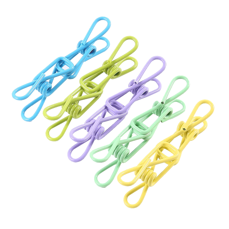 Bingyou Multi-Functional Clothes Pegs Strong Windproof Plastic-Coated Laundry Clips for Home Use Socks Holder