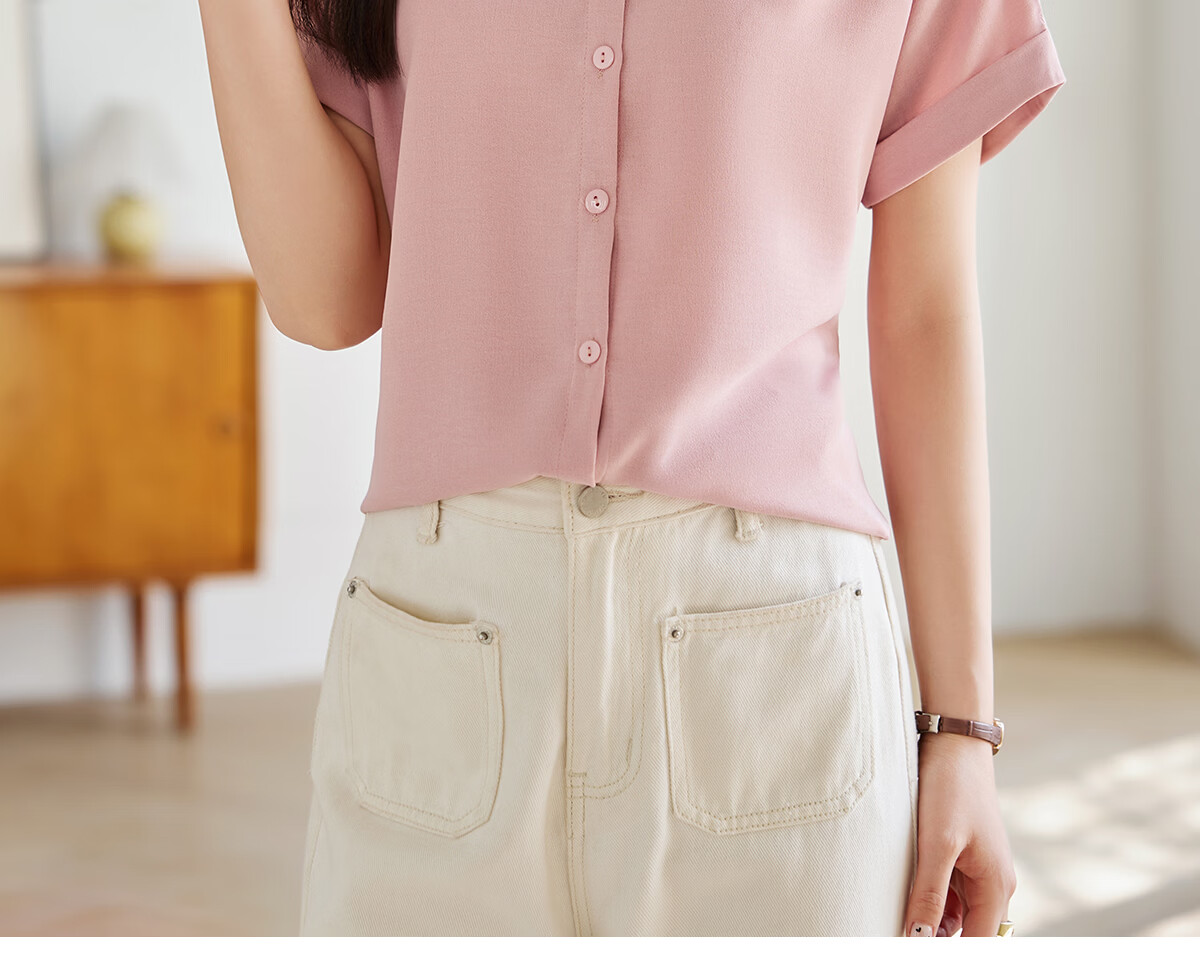 Taxiang Long-Sleeve Shirt for Women, Retro Design, Simple Blouse, Versatile for Commuting, Chiffon Top, Cardigan T143C2003 23