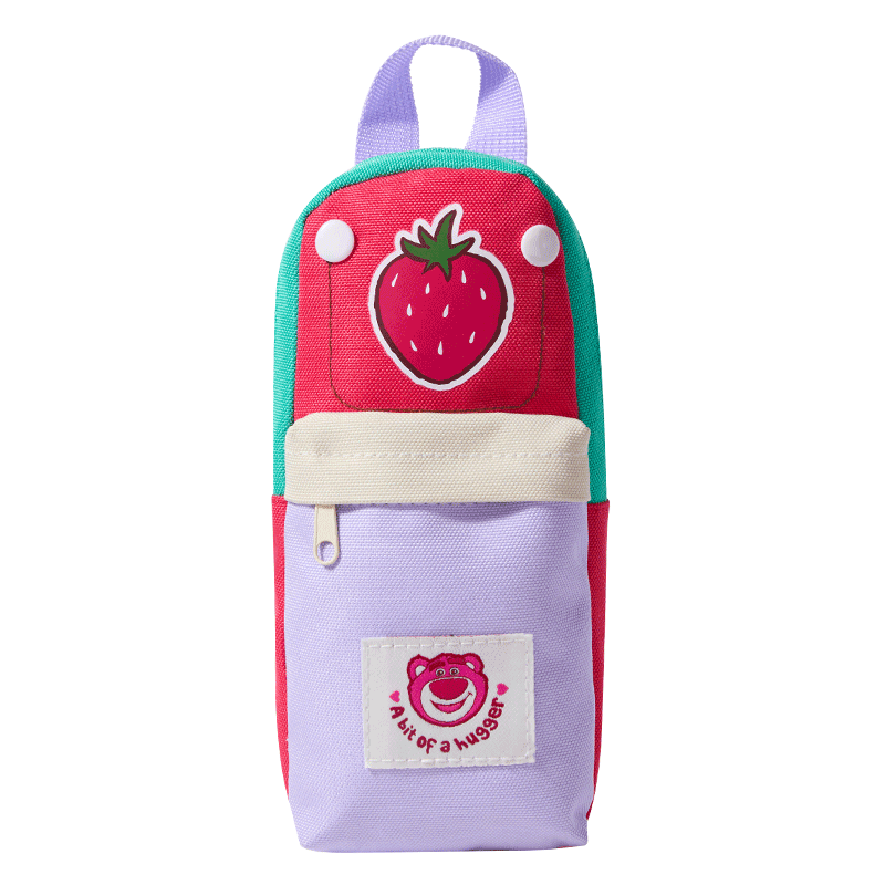 Disney Strawberry Bear Large Capacity Pencil Case for Elementary Students Boys Girls School Supplies Stationery Storage Graduation Gift