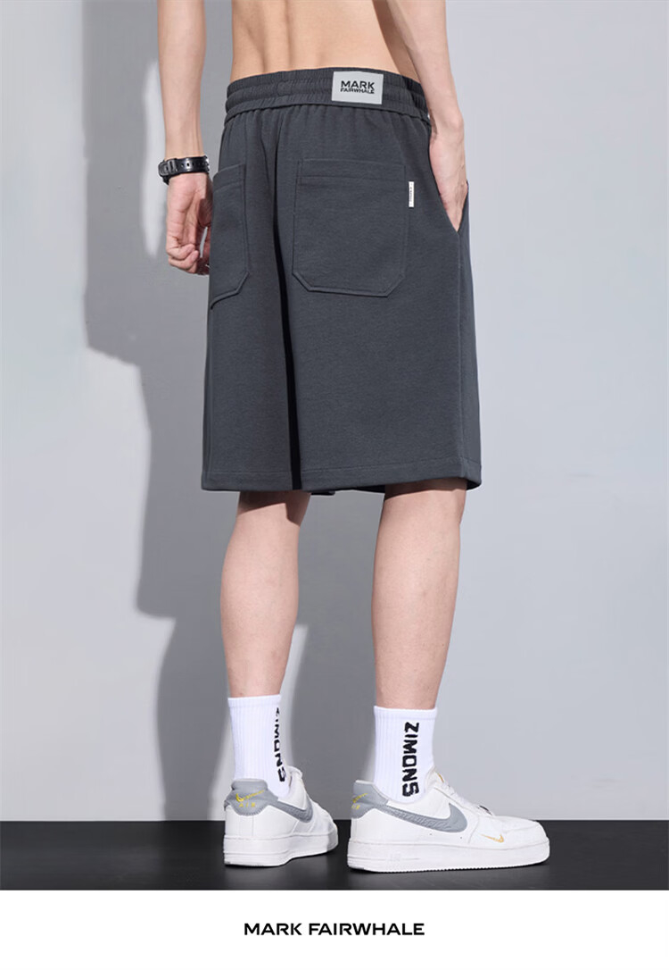 MARK FAIRWHALE Men's Summer Casual Loose Fit Five-Point Thin Straight-Leg Sports Travel Shorts 7