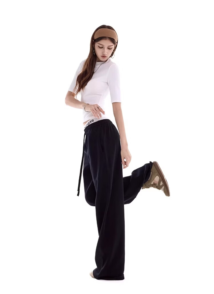 ICH MODE Women's Slim Fit Five-Point Sleeve Mid-Sleeve T-Shirt Summer Base Short Sleeve Sports Shoulder Top White S 18