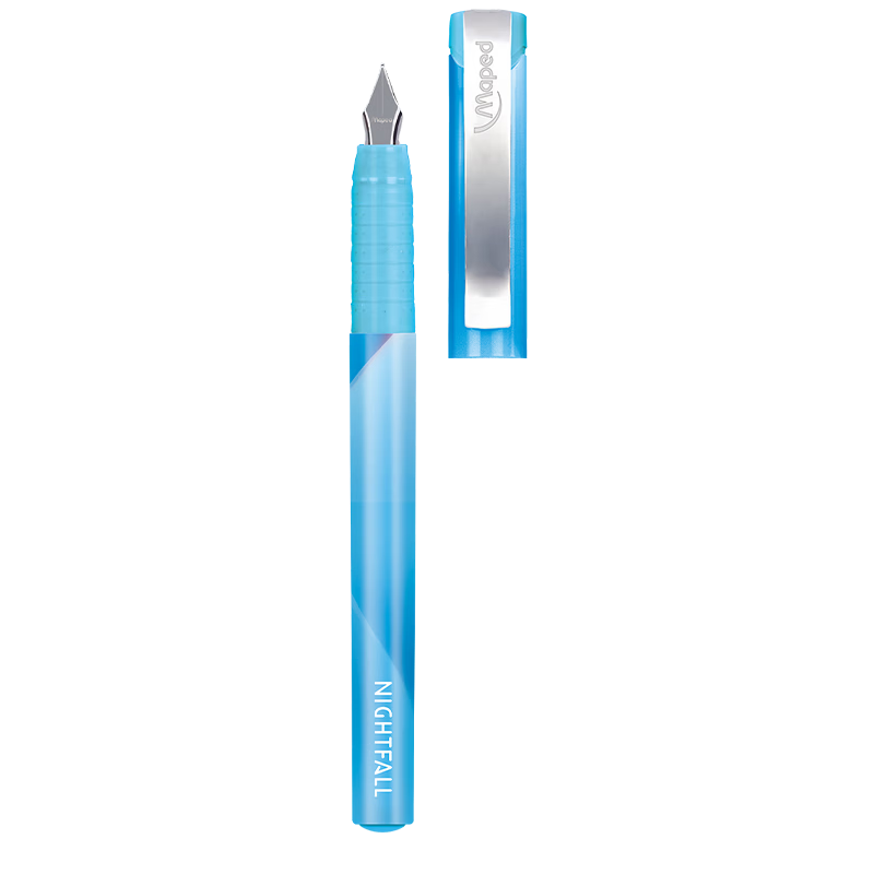 Maped Back to School Essential Student Fountain Pen Refillable Ink Cartridge Primary School Standard Script Calligraphy Pen Beginner Practice Pen 221515CH Dark Blue