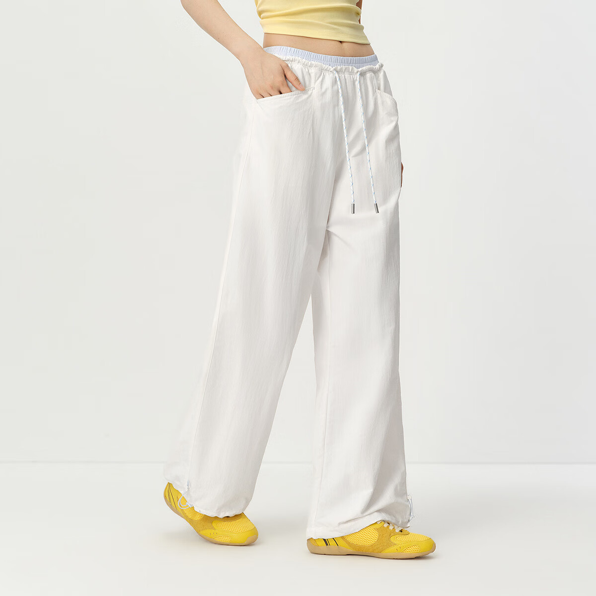Semir Women's Casual Summer Color-Block Drawstring Pants Sun-Protective Moisture-Wicking Quick-Dry Loose Wide-Leg Trousers 2026 109326127007