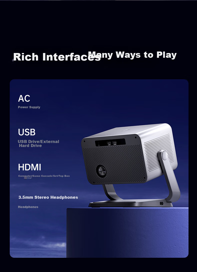 KONKA C3 PTZ Projector Home Use True 1080P Portable Projector Smart Home Bedroom Theater (280CVIA 1080P HD Full Auto Function) 11