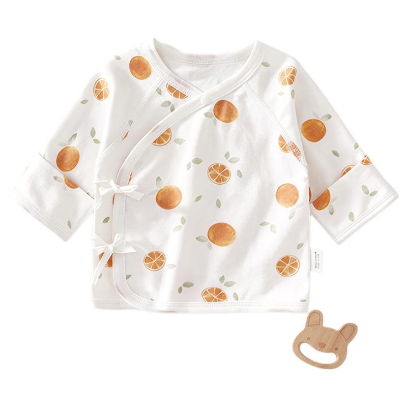 Aibao Baby Half-Back Shirt Spring and Autumn Newborn Monk Suit Baby Close-Fitting Homewear T286 Little Tangerine Size 59