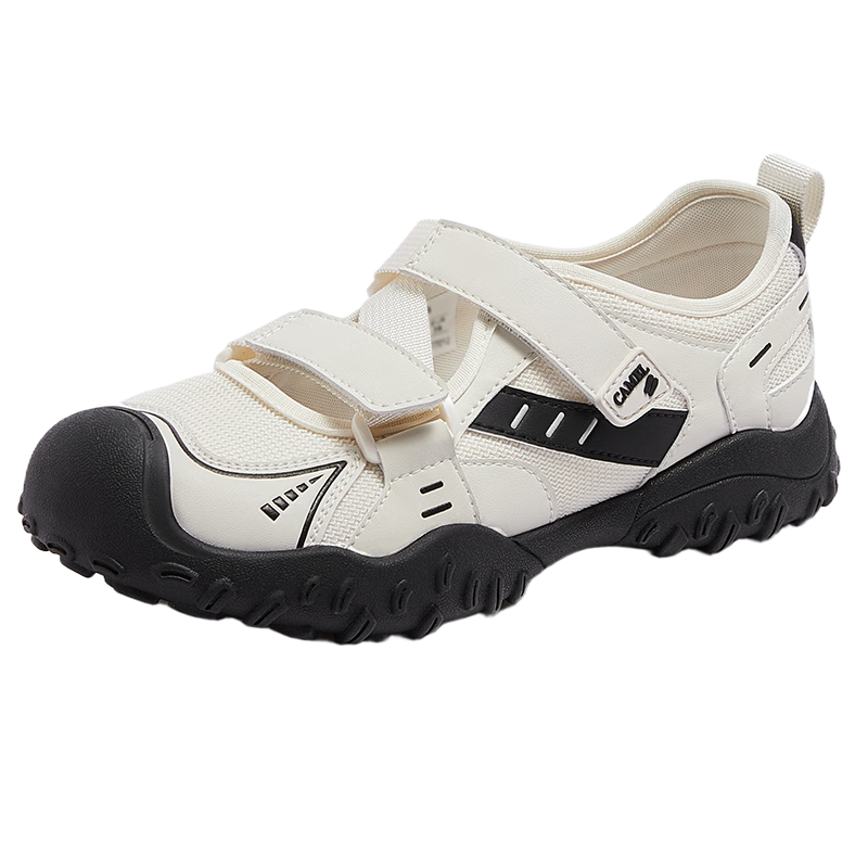 CAMEL Cute Ugly Style Women's Breathable Outdoor Casual Shoes Magic Tape Sports Sandals L26M577012 Beige/Black 38